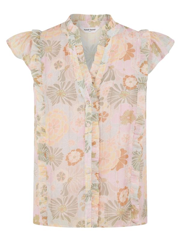 NAF NAF NAF NAF Блуза 'Evanescent'  светлосиньо / каки / ябълка / кайсия / бледорозово