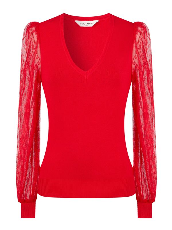 NAF NAF NAF NAF Пуловер 'Kacy'  червено