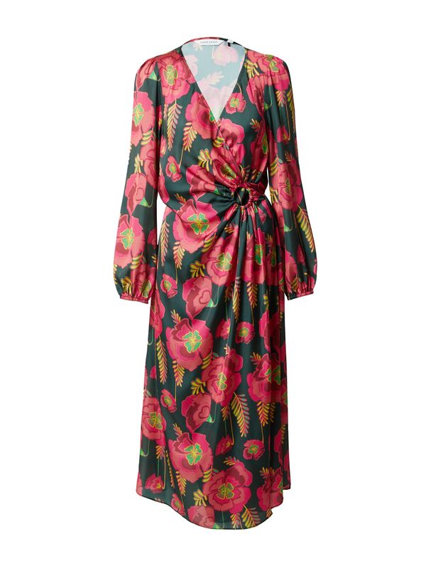 NAF NAF NAF NAF Рокля 'Jungle'  лимоненожълто / тъмнозелено / фуксия / винено червено