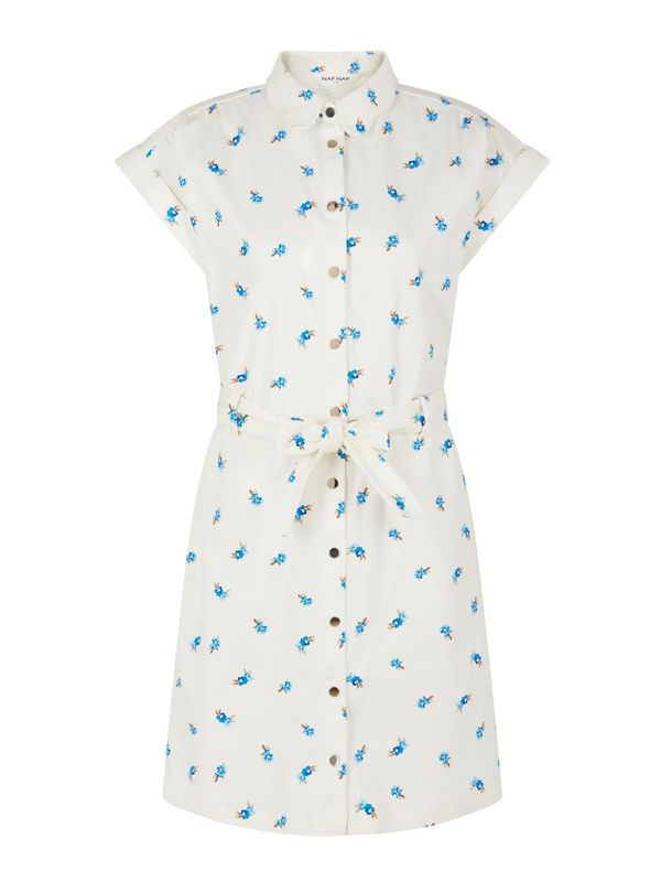 NAF NAF NAF NAF Рокля тип риза 'Esperado'  екрю / синьо / светлосиньо / кафяво