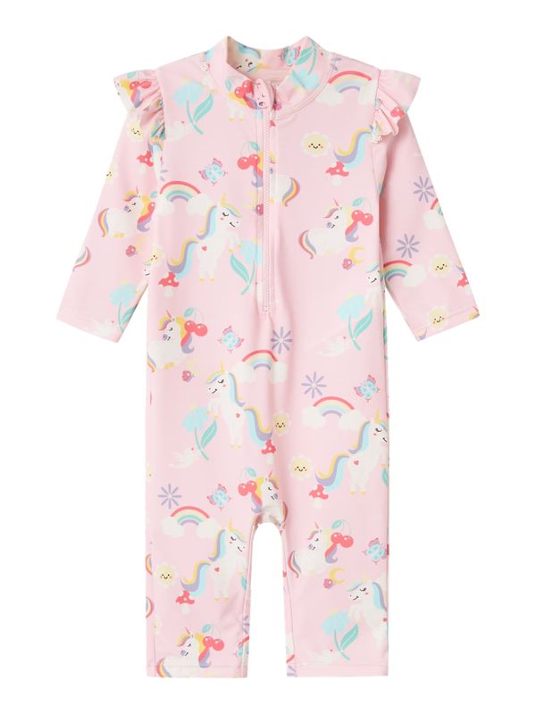 NAME IT NAME IT Бански костюм 'Zila'  светлосиньо / жълто / бледорозово / бяло