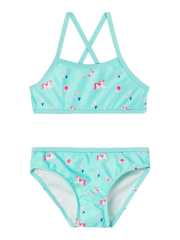 NAME IT NAME IT Бански тип бикини 'ZILLE'  синьо / аквамарин / розово / бяло