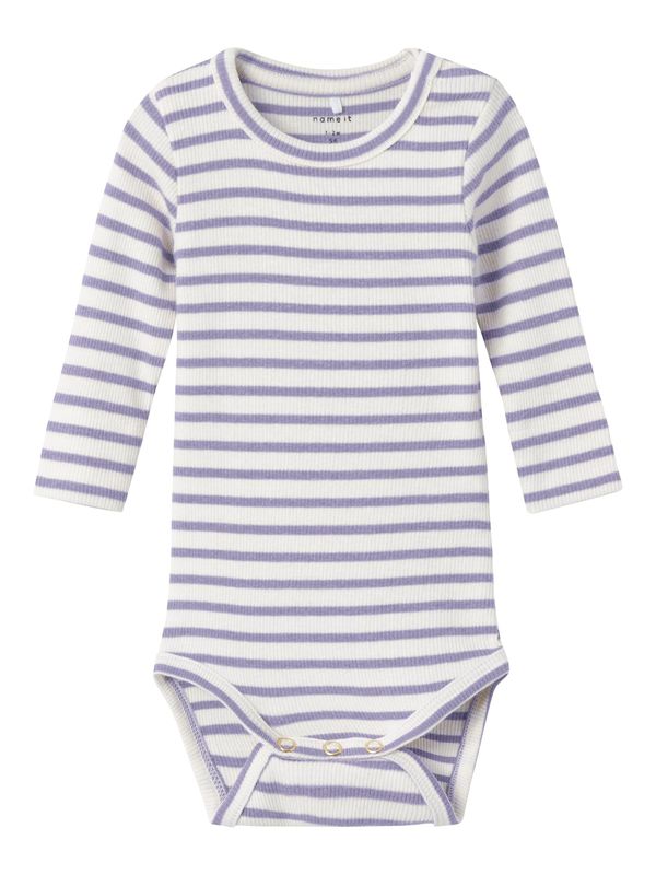 NAME IT NAME IT Бебешки гащеризони/боди 'BANA'  люляк / бяло