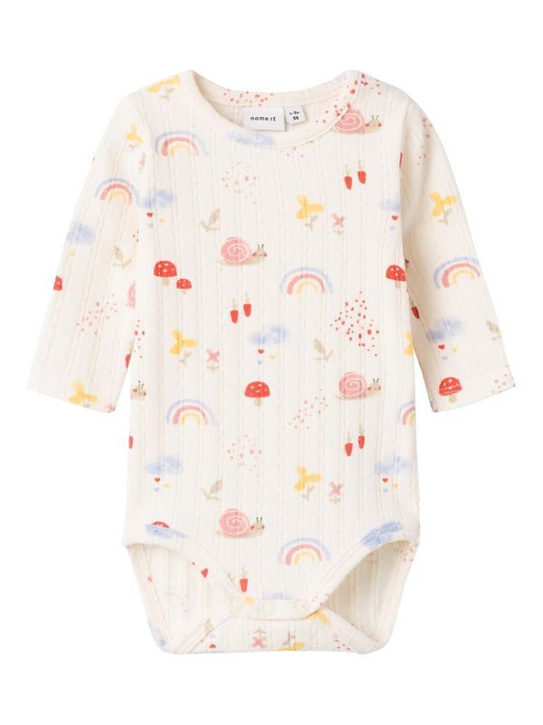 NAME IT NAME IT Бебешки гащеризони/боди 'BELLAS'  кремаво / жълто / червено