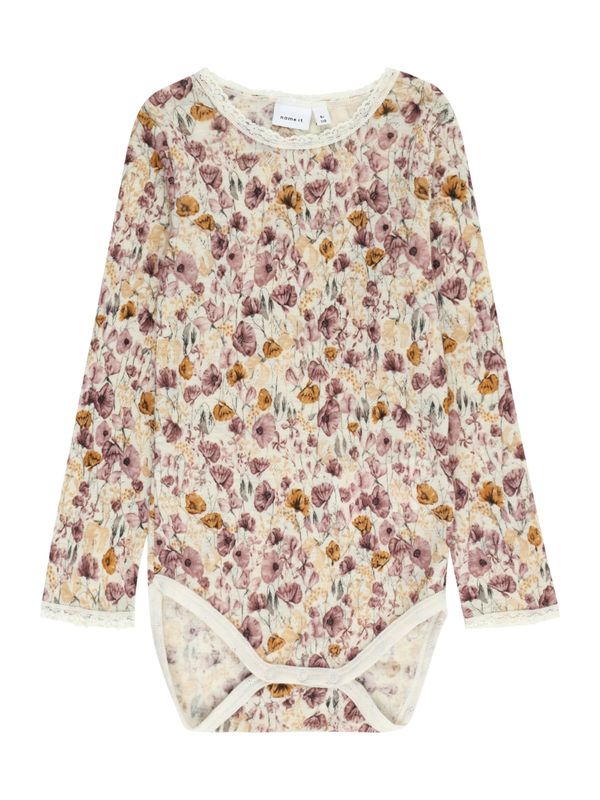 NAME IT NAME IT Бебешки гащеризони/боди  бежово / пъстро