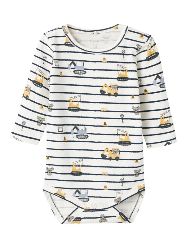 NAME IT NAME IT Бебешки гащеризони/боди 'BISSON'  кремаво / нейви синьо / жълто / опушено синьо