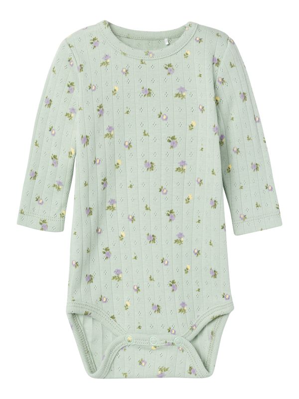 NAME IT NAME IT Бебешки гащеризони/боди 'DANINA'  маслина / светлозелено / тъмнолилаво