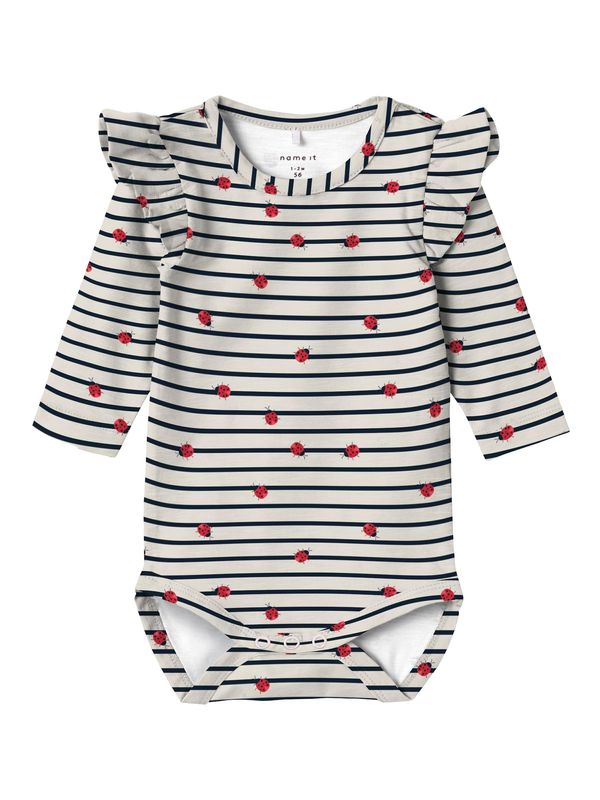 NAME IT NAME IT Бебешки гащеризони/боди 'FELIAS'  кремаво / червено / черно