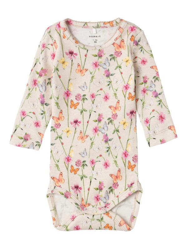 NAME IT NAME IT Бебешки гащеризони/боди 'FOLIA'  бежово / зелено / оранжево / розово