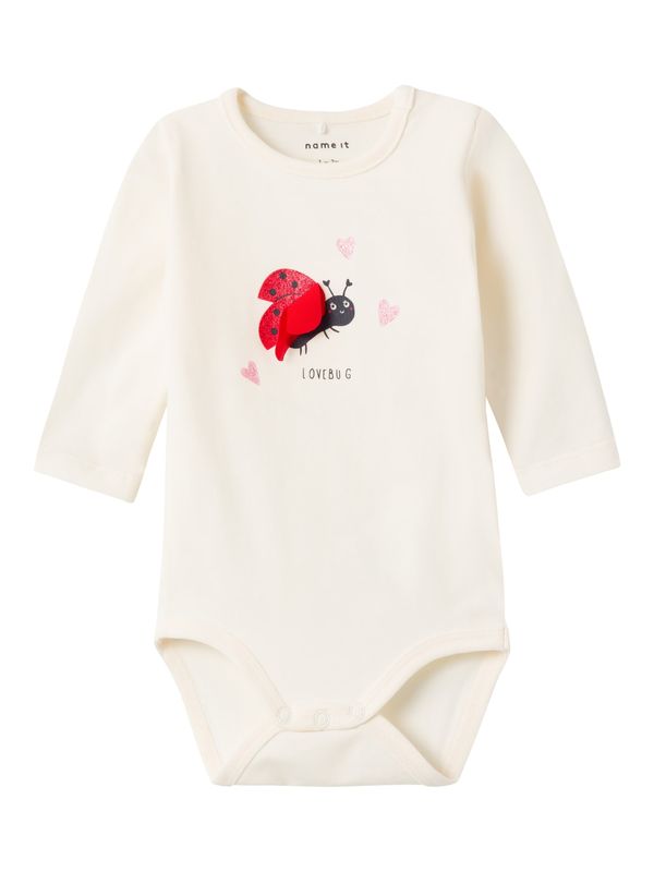 NAME IT NAME IT Бебешки гащеризони/боди 'FUSSA'  кремаво / бледорозово / червено / черно