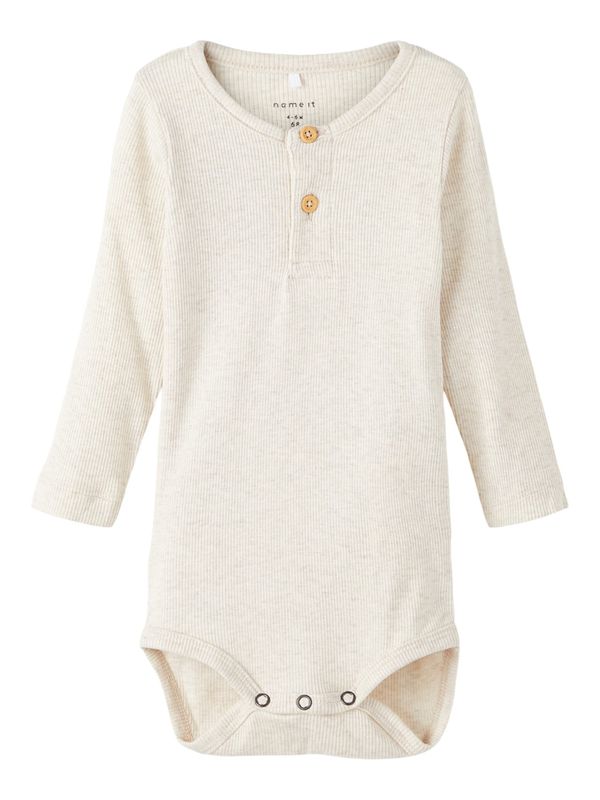 NAME IT NAME IT Бебешки гащеризони/боди 'Kab'  бежово меланж