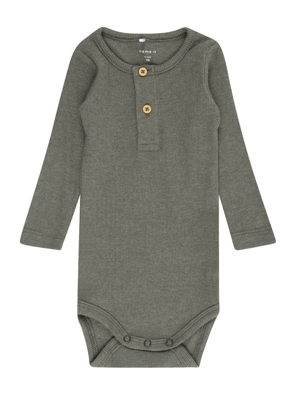 NAME IT NAME IT Бебешки гащеризони/боди 'KAB'  маслина