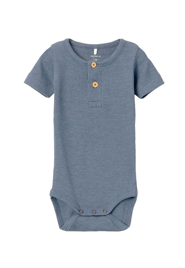 NAME IT NAME IT Бебешки гащеризони/боди 'Kab'  опушено синьо