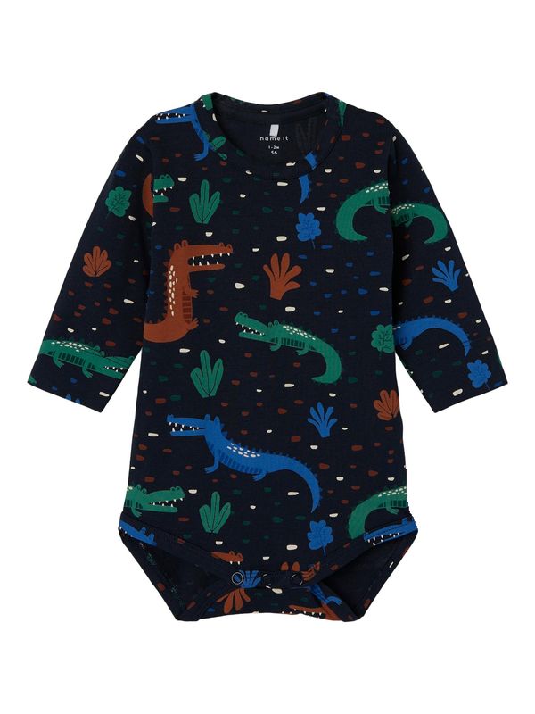 NAME IT NAME IT Бебешки гащеризони/боди 'Lasse'  синьо / сапфирено синьо / ръждиво кафяво / зелено