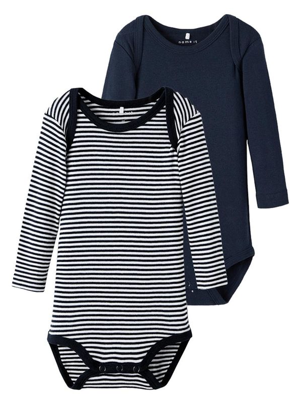 NAME IT NAME IT Бебешки гащеризони/боди  сапфирено синьо / бяло