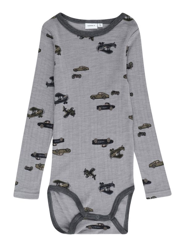 NAME IT NAME IT Бебешки гащеризони/боди  сиво / черно