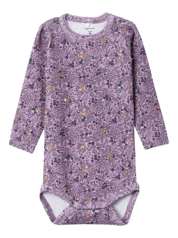 NAME IT NAME IT Бебешки гащеризони/боди 'SOBIA'  светлокафяво / лавандула / къпина / бяло