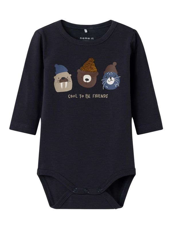 NAME IT NAME IT Бебешки гащеризони/боди 'SOTIO'  нейви синьо / кафяво / таупе сиво / бяло