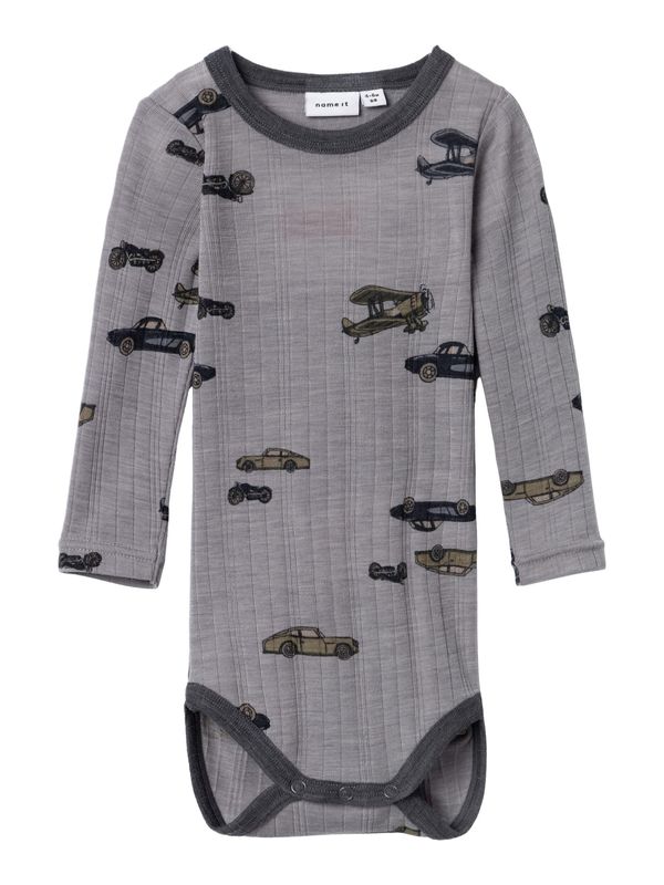 NAME IT NAME IT Бебешки гащеризони/боди 'WANG'  кафяво / сиво / антрацитно черно