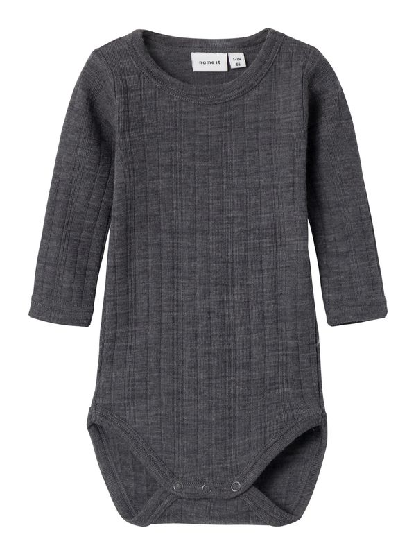 NAME IT NAME IT Бебешки гащеризони/боди 'Wang'  тъмносиво