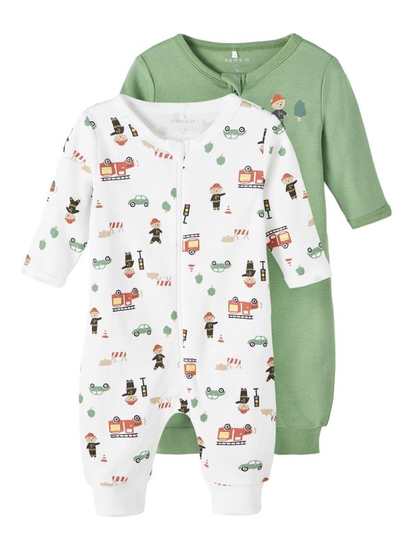 NAME IT NAME IT Бебешки гащеризони/боди  зелено / пъстро / бяло