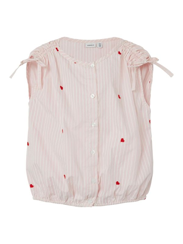 NAME IT NAME IT Блуза 'FAHEART'  бледорозово / червено / бяло