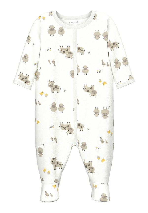 NAME IT NAME IT Комплект пижама 'Farm Animals'  тъмнокафяво / жълто / опушено синьо / бяло