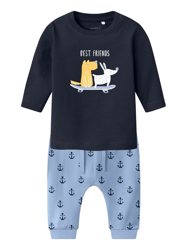 NAME IT NAME IT Комплект 'VACION'  сапфирено синьо / светлосиньо / жълто / бял меланж