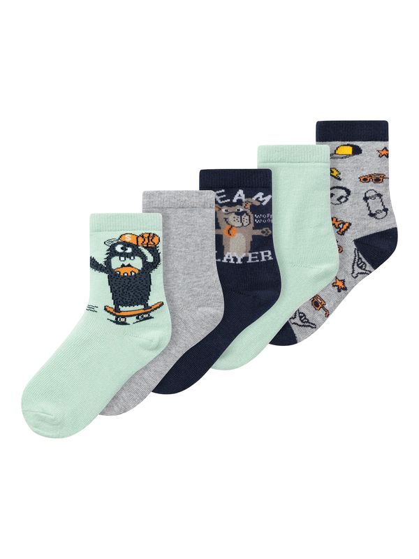 NAME IT NAME IT Къси чорапи 'VAGN'  морскосиньо / светлосиво / мента