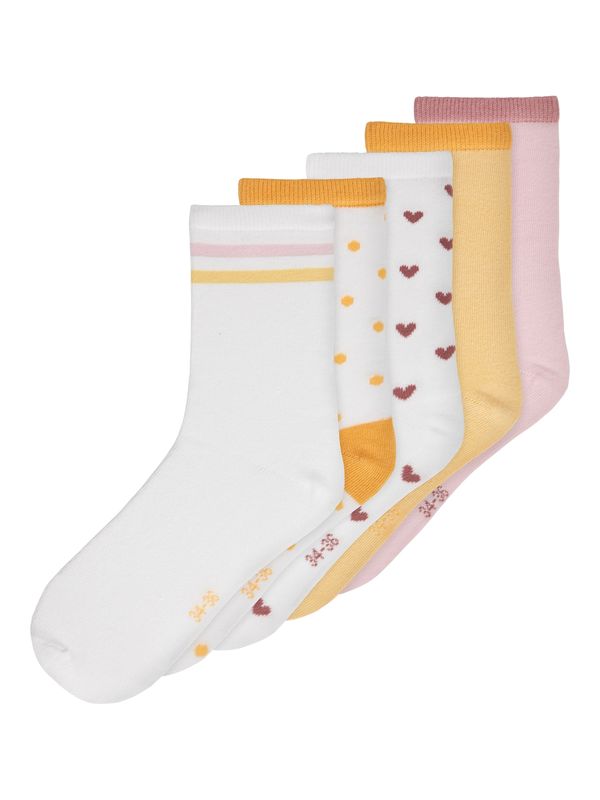 NAME IT NAME IT Къси чорапи 'VILDE'  пастелнолилаво / оранжево / бяло