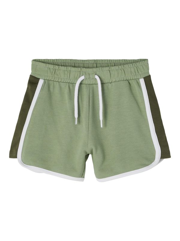 NAME IT NAME IT Панталон 'Doja'  каки / маслина / бяло