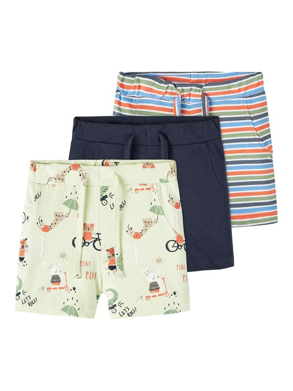 NAME IT NAME IT Панталон 'Foris'  нейви синьо / светлокафяво / оранжево / бял памук