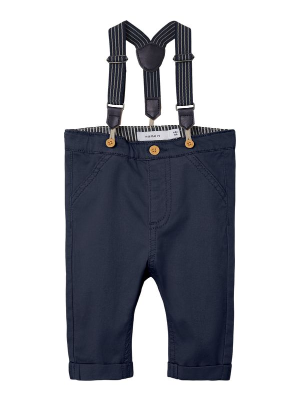 NAME IT NAME IT Панталон с презрамки 'RYAN'  тъмнобежово / нейви синьо / кафяво