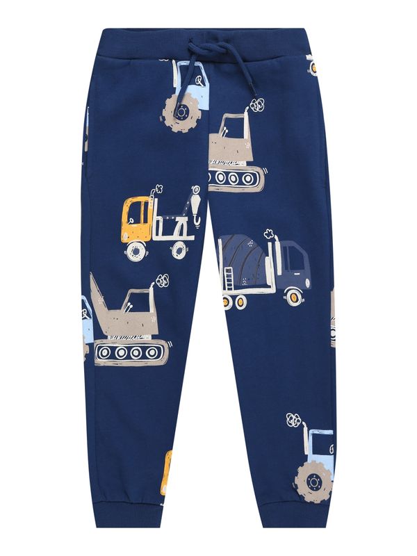 NAME IT NAME IT Панталон 'THEODOR'  тъмносиньо / златистожълто / сиво / бяло