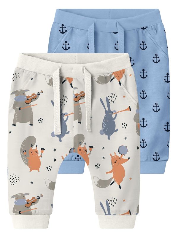 NAME IT NAME IT Панталон 'VROELS'  кремаво / светлосиньо / таупе сиво / оранжево