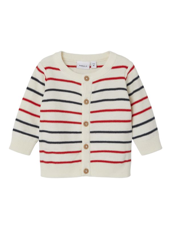 NAME IT NAME IT Плетена жилетка 'Etalle'  слонова кост / червено / черно
