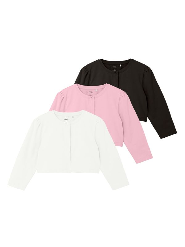 NAME IT NAME IT Плетена жилетка 'VALERIE'  светлорозово / черно / бяло