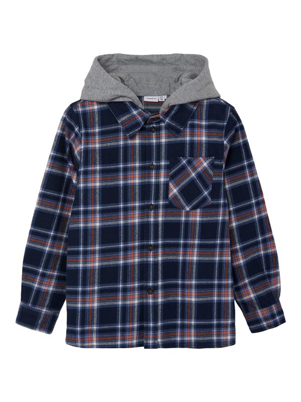 NAME IT NAME IT Риза 'BATIN'  нейви синьо / сиво / розово