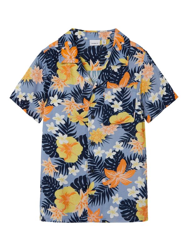 NAME IT NAME IT Риза 'FERANE'  нощно синьо / сапфирено синьо / жълто / бяло