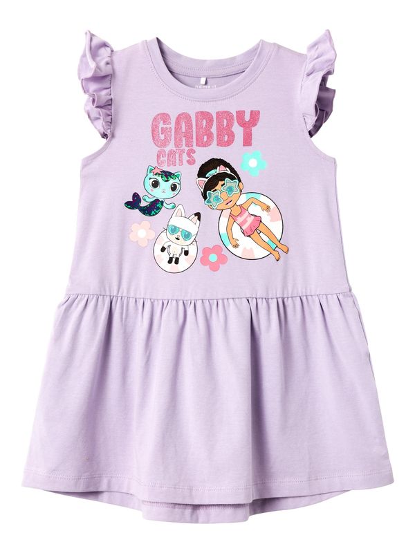 NAME IT NAME IT Рокля 'EMMA'  светлосиньо / орхидея / черно / мръсно бяло