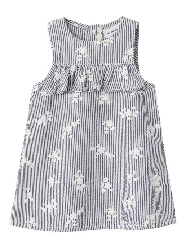 NAME IT NAME IT Рокля 'FESINA SPENCER'  гълъбово синьо / бяло