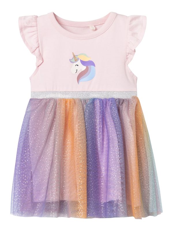 NAME IT NAME IT Рокля 'HAPPI'  лилав / оранжево / бледорозово / сребърно