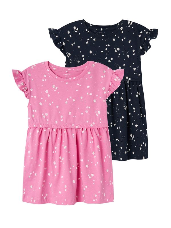 NAME IT NAME IT Рокля 'HENRA'  морскосиньо / светлорозово / бяло