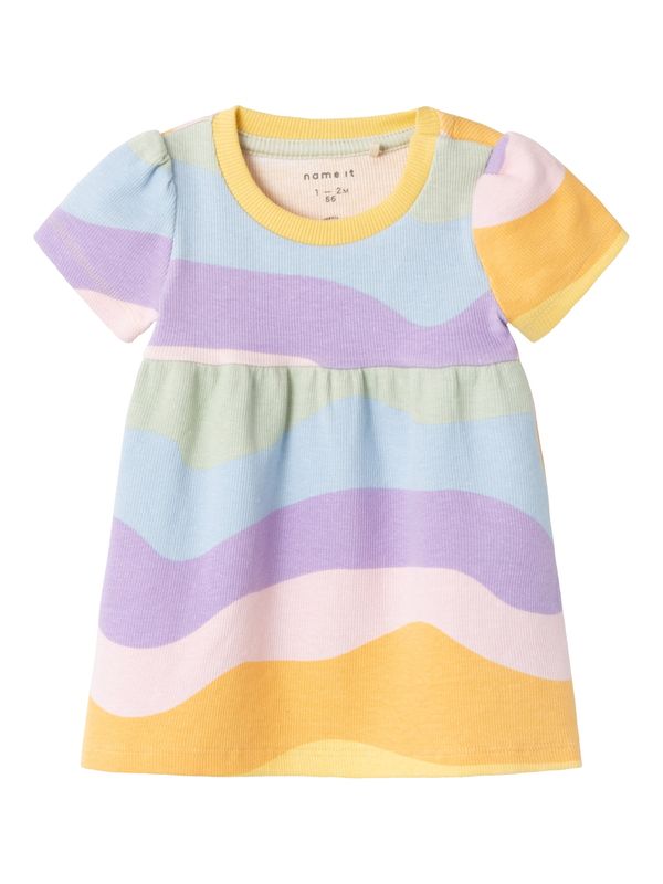 NAME IT NAME IT Рокля 'HERMINA'  светлосиньо / светлолилаво / светлооранжево / бледорозово