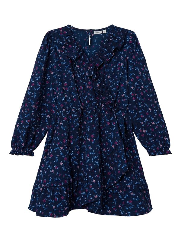 NAME IT NAME IT Рокля 'SITINKU'  светлосиньо / тъмносиньо / розово / бледорозово