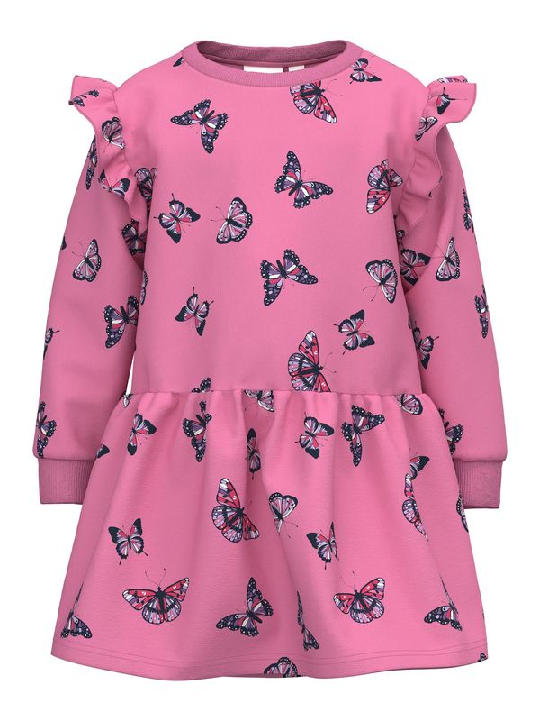 NAME IT NAME IT Рокля 'Tasja'  тъмнолилаво / розово / черно / бяло