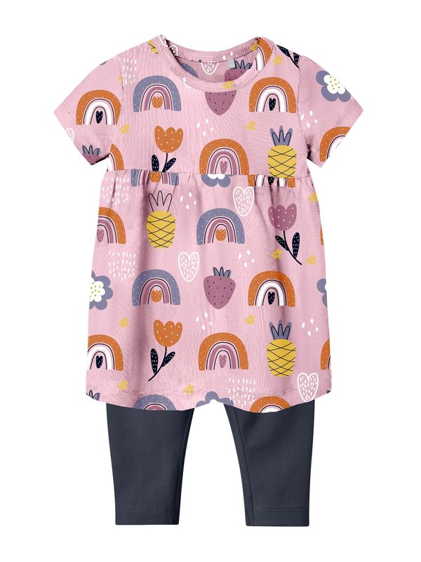 NAME IT NAME IT Рокля 'VANDORA'  жълто / оранжево / бледорозово / бяло