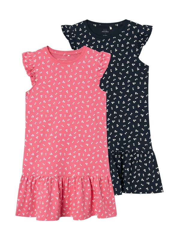 NAME IT NAME IT Рокля 'VIDA'  нощно синьо / светлорозово / бяло