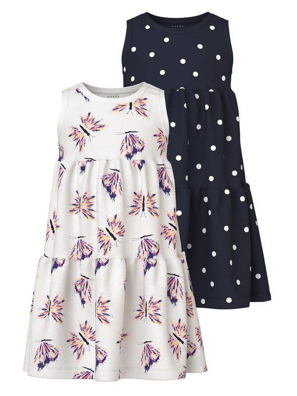 NAME IT NAME IT Рокля 'VIGGA'  тъмносиньо / жълто / розово / бяло