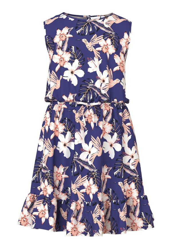 NAME IT NAME IT Рокля 'VINAYA'  кралско синьо / кайсия / светлочервено / бяло